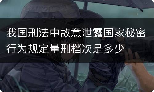 我国刑法中故意泄露国家秘密行为规定量刑档次是多少
