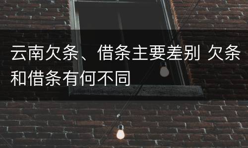 云南欠条、借条主要差别 欠条和借条有何不同