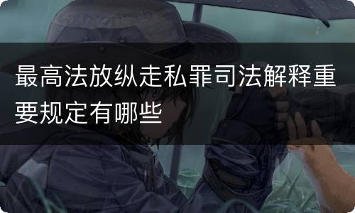 最高法放纵走私罪司法解释重要规定有哪些