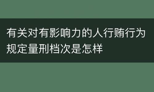 有关对有影响力的人行贿行为规定量刑档次是怎样