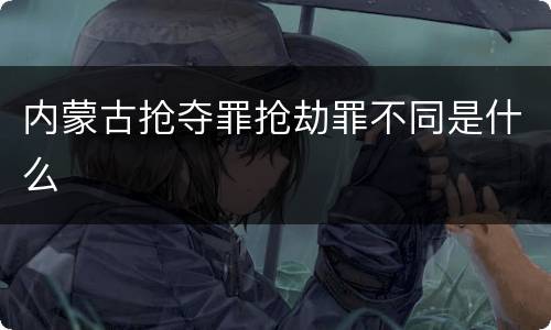 内蒙古抢夺罪抢劫罪不同是什么
