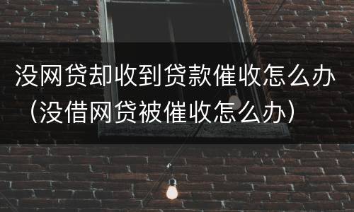 没网贷却收到贷款催收怎么办（没借网贷被催收怎么办）