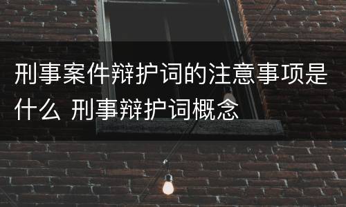 刑事案件辩护词的注意事项是什么 刑事辩护词概念
