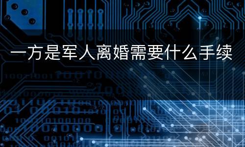 一方是军人离婚需要什么手续