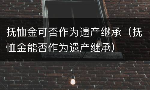 抚恤金可否作为遗产继承（抚恤金能否作为遗产继承）