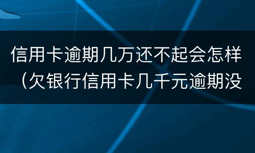 信用卡逾期几万还不起会怎样（欠银行信用卡几千元逾期没还会怎样）