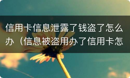 信用卡信息泄露了钱盗了怎么办（信息被盗用办了信用卡怎么办）