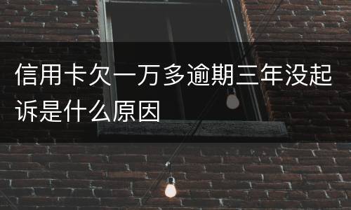 信用卡欠一万多逾期三年没起诉是什么原因
