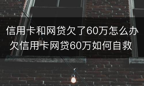 信用卡和网贷欠了60万怎么办 欠信用卡网贷60万如何自救