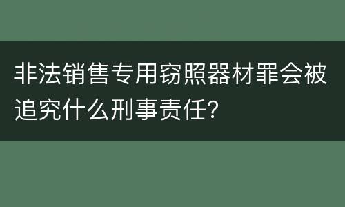 非法销售专用窃照器材罪会被追究什么刑事责任？