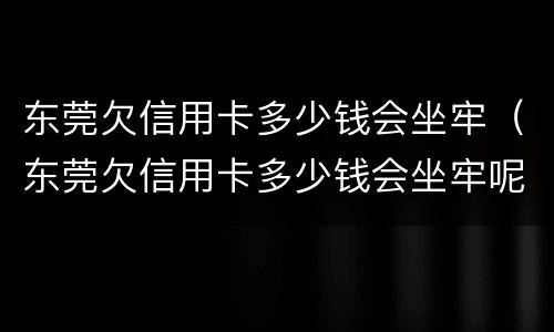 东莞欠信用卡多少钱会坐牢（东莞欠信用卡多少钱会坐牢呢）