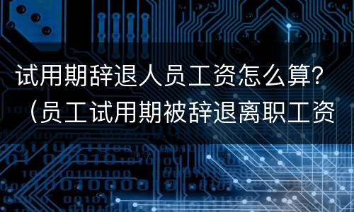试用期辞退人员工资怎么算？（员工试用期被辞退离职工资怎么算）