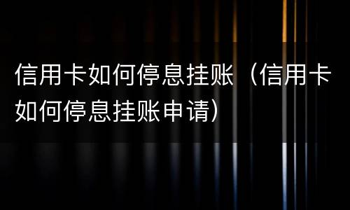 信用卡如何停息挂账（信用卡如何停息挂账申请）