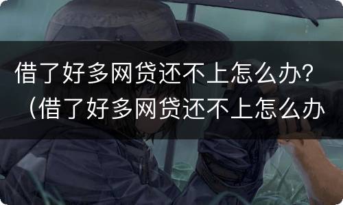 借了好多网贷还不上怎么办？（借了好多网贷还不上怎么办）