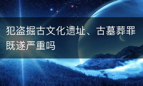 犯盗掘古文化遗址、古墓葬罪既遂严重吗