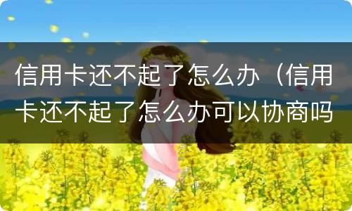 信用卡还不起了怎么办（信用卡还不起了怎么办可以协商吗）