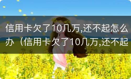 信用卡欠了10几万,还不起怎么办（信用卡欠了10几万,还不起怎么办判多久）