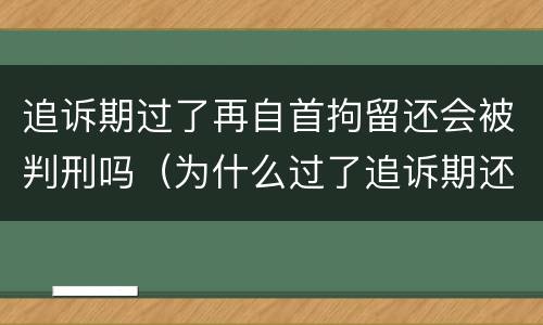 追诉期过了再自首拘留还会被判刑吗（为什么过了追诉期还能刑拘）
