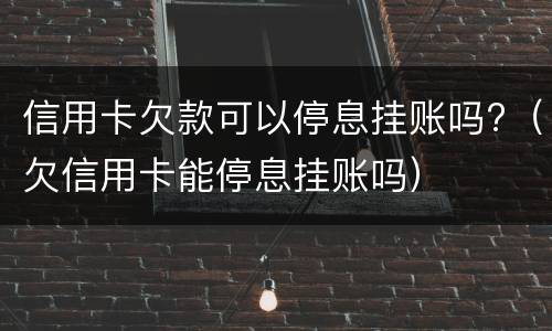 信用卡欠款可以停息挂账吗?（欠信用卡能停息挂账吗）