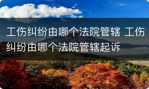 工伤纠纷由哪个法院管辖 工伤纠纷由哪个法院管辖起诉