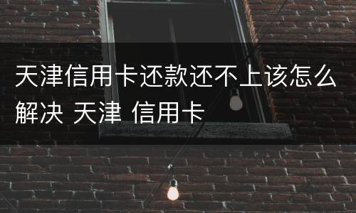 天津信用卡还款还不上该怎么解决 天津 信用卡