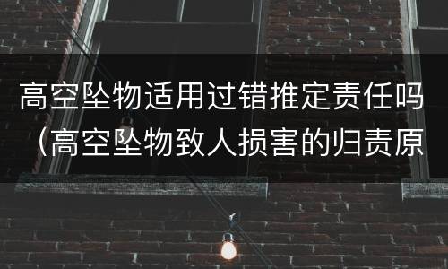 高空坠物适用过错推定责任吗（高空坠物致人损害的归责原则）