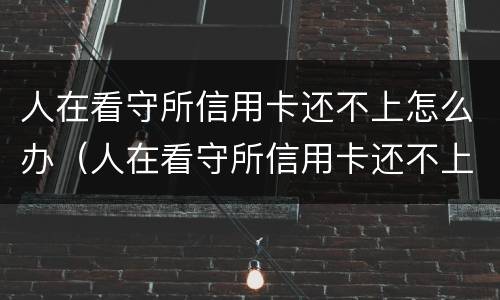 人在看守所信用卡还不上怎么办（人在看守所信用卡还不上怎么办?）