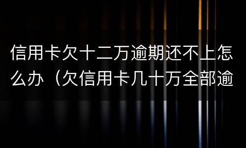 信用卡欠十二万逾期还不上怎么办（欠信用卡几十万全部逾期还不了怎么办）