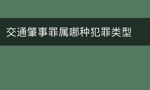 交通肇事罪属哪种犯罪类型