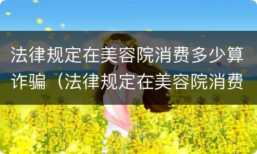 法律规定在美容院消费多少算诈骗（法律规定在美容院消费多少算诈骗呢）
