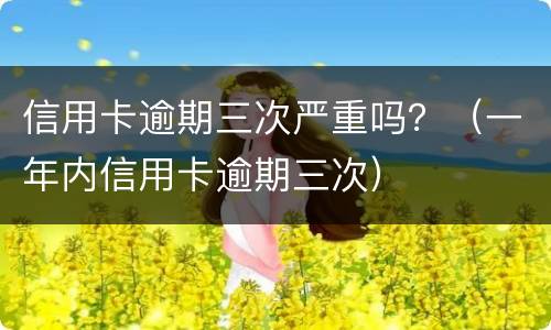 信用卡逾期三次严重吗？（一年内信用卡逾期三次）