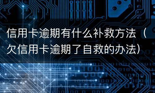 信用卡逾期有什么补救方法（欠信用卡逾期了自救的办法）