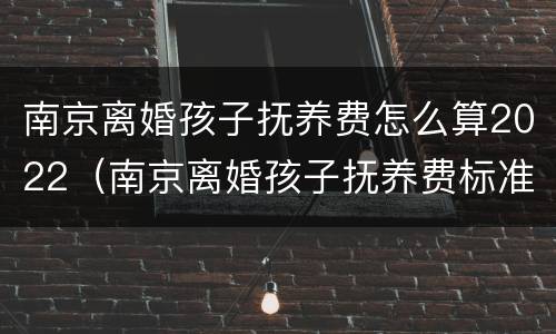 南京离婚孩子抚养费怎么算2022（南京离婚孩子抚养费标准）