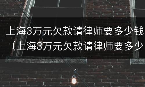 上海3万元欠款请律师要多少钱（上海3万元欠款请律师要多少钱费用）