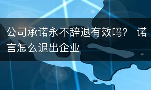 公司承诺永不辞退有效吗？ 诺言怎么退出企业