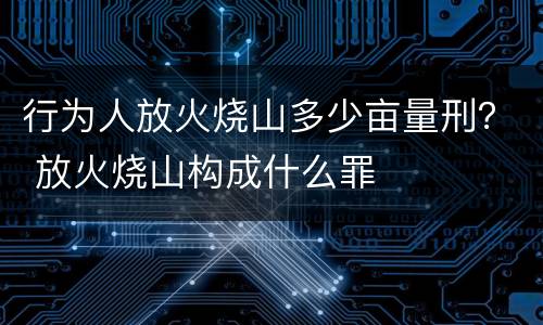 行为人放火烧山多少亩量刑？ 放火烧山构成什么罪