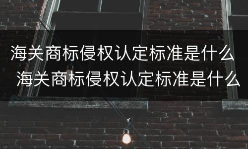 海关商标侵权认定标准是什么 海关商标侵权认定标准是什么内容