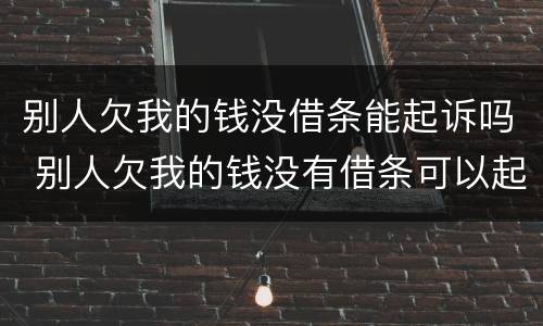 别人欠我的钱没借条能起诉吗 别人欠我的钱没有借条可以起诉法院吗
