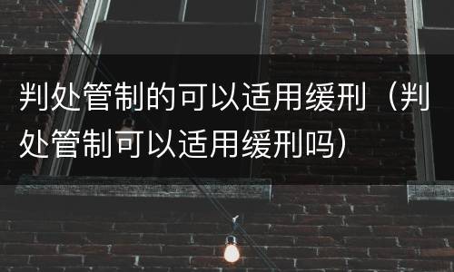 判处管制的可以适用缓刑（判处管制可以适用缓刑吗）