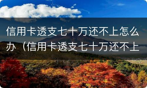 信用卡透支七十万还不上怎么办（信用卡透支七十万还不上怎么办呢）
