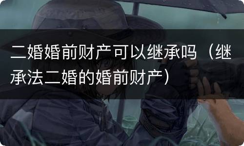 二婚婚前财产可以继承吗（继承法二婚的婚前财产）