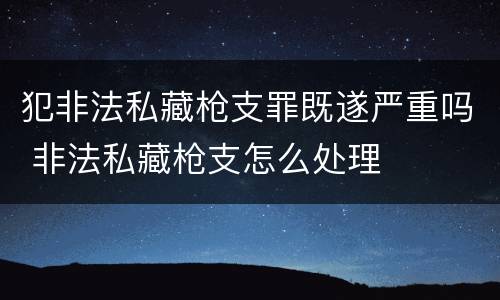 犯非法私藏枪支罪既遂严重吗 非法私藏枪支怎么处理