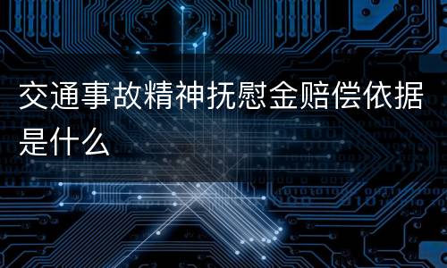 交通事故精神抚慰金赔偿依据是什么