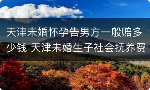 天津未婚怀孕告男方一般赔多少钱 天津未婚生子社会抚养费