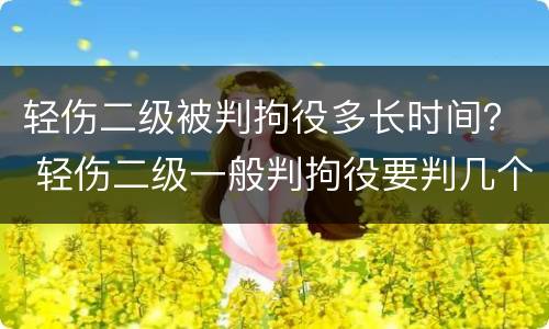 轻伤二级被判拘役多长时间？ 轻伤二级一般判拘役要判几个月