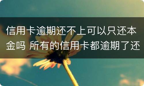 信用卡逾期还不上可以只还本金吗 所有的信用卡都逾期了还不上,怎么办
