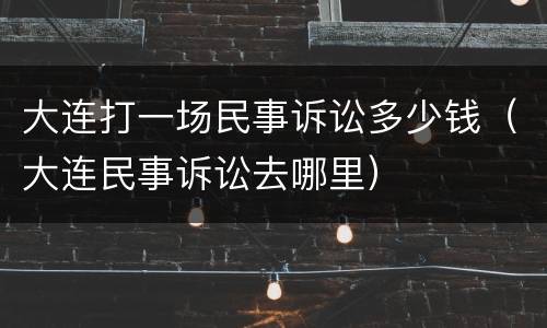 大连打一场民事诉讼多少钱（大连民事诉讼去哪里）