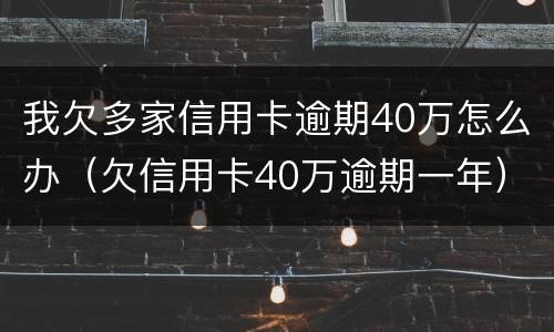我欠多家信用卡逾期40万怎么办（欠信用卡40万逾期一年）
