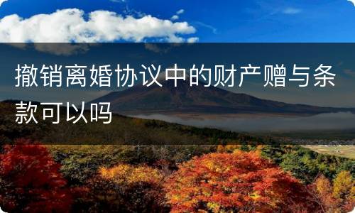 撤销离婚协议中的财产赠与条款可以吗