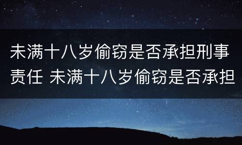 未满十八岁偷窃是否承担刑事责任 未满十八岁偷窃是否承担刑事责任案件